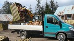Loading wood into van